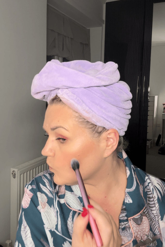 Revolution highlighter in just my type beauty over 40 make up glam soft