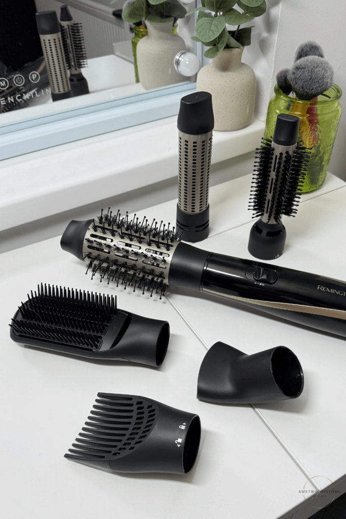 Remington Blow Dry & Style Air Styler - For All Hair Lengths (6 Attachments, 25mm, 38mm, 50mm Brush, Firm Paddle Brush, Concentrator, Root Boost, 2 Heat & 2 Speed Settings, Swivel Cord, 1200W